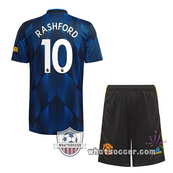 Manchester United (Rashford 10) Kids Third Soccer Jerseys 2021-2022