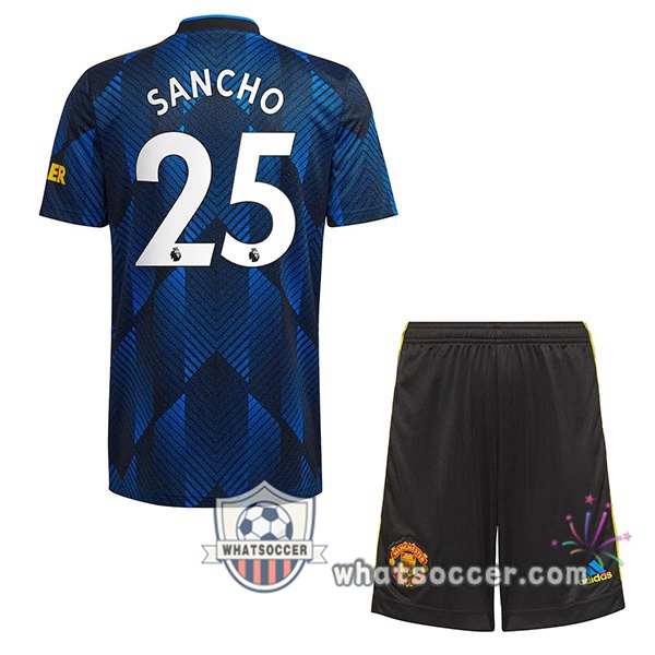 Manchester United (Sancho 25) Kids Third Soccer Jerseys 2021-2022