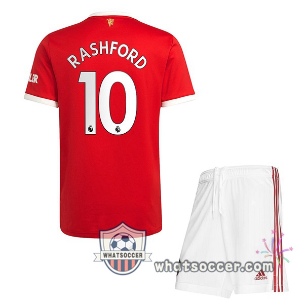 Manchester United (Rashford 10) Kids Home Soccer Jerseys 2021-2022