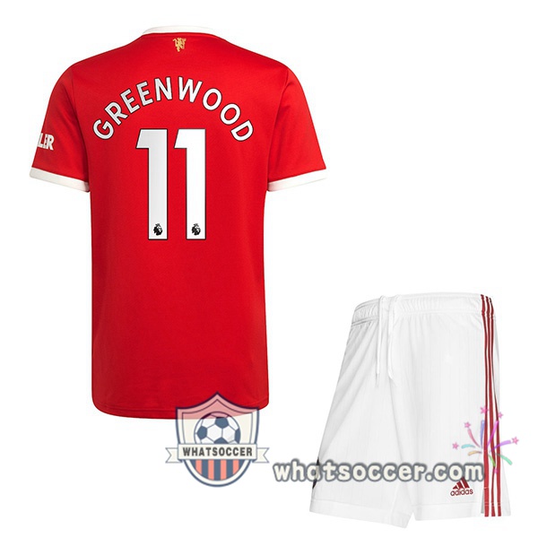 Manchester United (Greenwood 11) Kids Home Soccer Jerseys 2021-2022