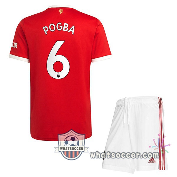 Manchester United (Pogba 6) Kids Home Soccer Jerseys 2021-2022