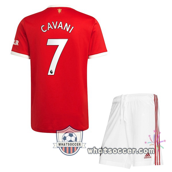 Manchester United (Cavani 7) Kids Home Soccer Jerseys 2021-2022
