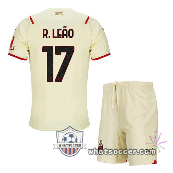 AC Milan (R. LEÃO 17) Kids Away Soccer Jerseys 2021-2022