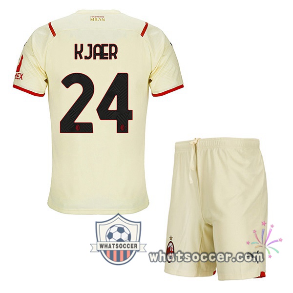 AC Milan (KJÆR 24) Kids Away Soccer Jerseys 2021-2022