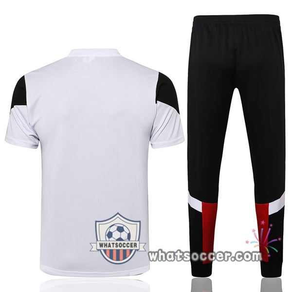 AC Milan Training T-Shirts + Pants White Red 2021-2022