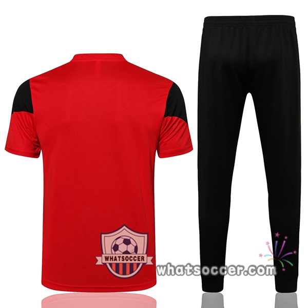 AC Milan Training T-Shirts + Pants Red White 2021-2022