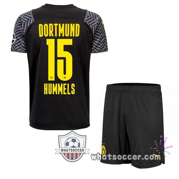 Dortmund BVB (Hummels 15) Kids Away Soccer Jerseys 2021-2022