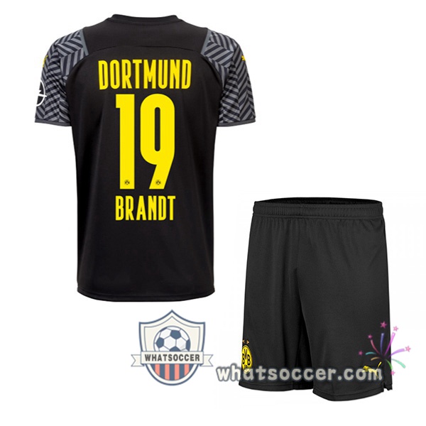 Dortmund BVB (Brandt 19) Kids Away Soccer Jerseys 2021-2022