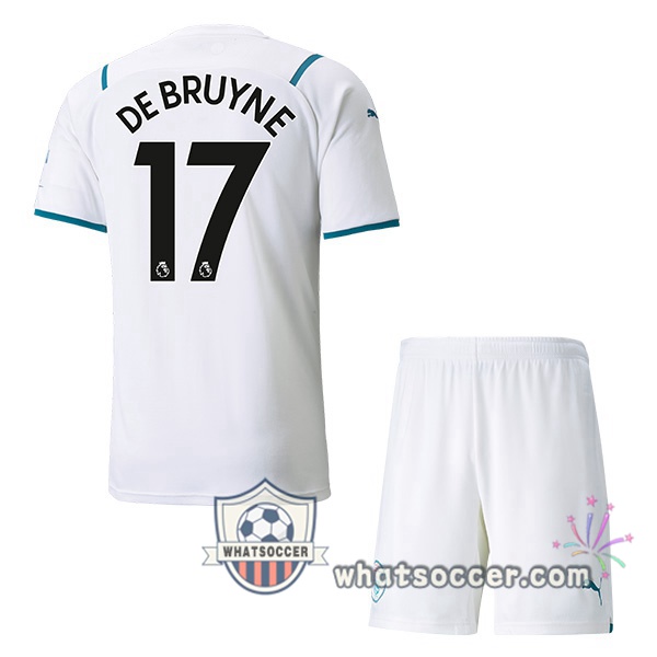 Manchester City (DE BRUYNE 17) Kids Away Soccer Jerseys 2021-2022