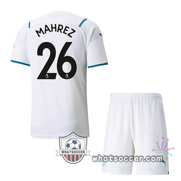 Manchester City (MAHREZ 26) Kids Away Soccer Jerseys 2021-2022