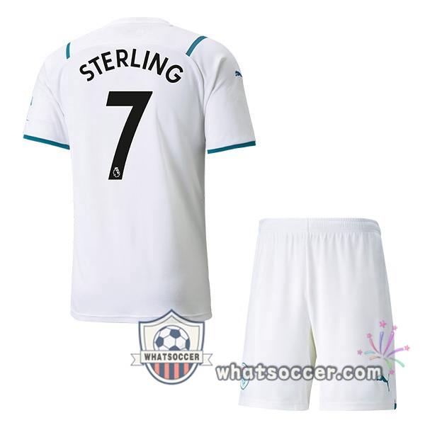 Manchester City (STERLING 7) Kids Away Soccer Jerseys 2021-2022