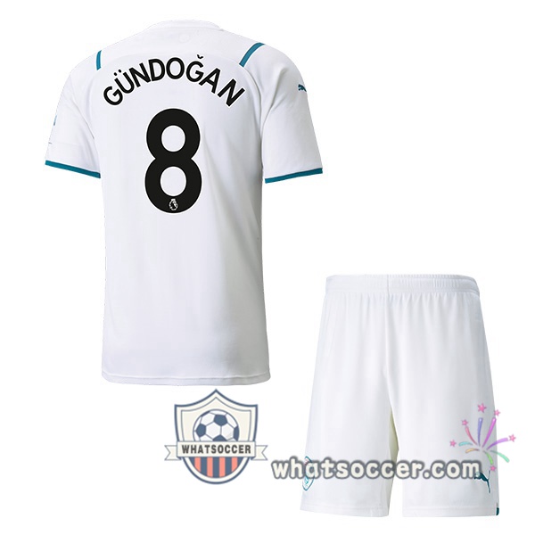 Manchester City (GÜNDOĞAN 8) Kids Away Soccer Jerseys 2021-2022