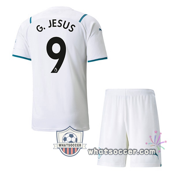 Manchester City (G.JESUS 9) Kids Away Soccer Jerseys 2021-2022