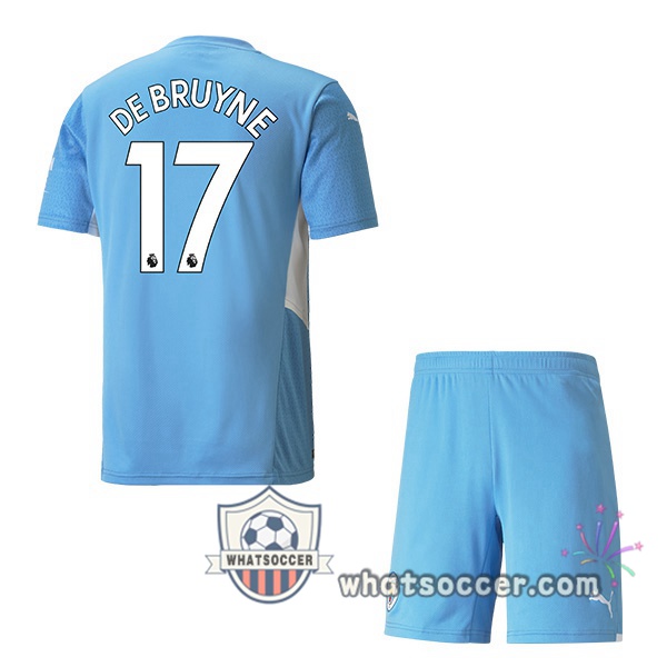 Manchester City (DE BRUYNE 17) Kids Home Soccer Jerseys 2021-2022