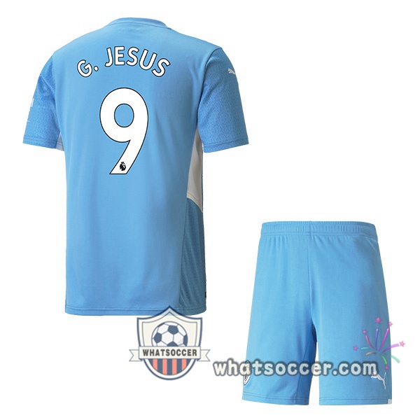 Manchester City (G.JESUS 9) Kids Home Soccer Jerseys 2021-2022