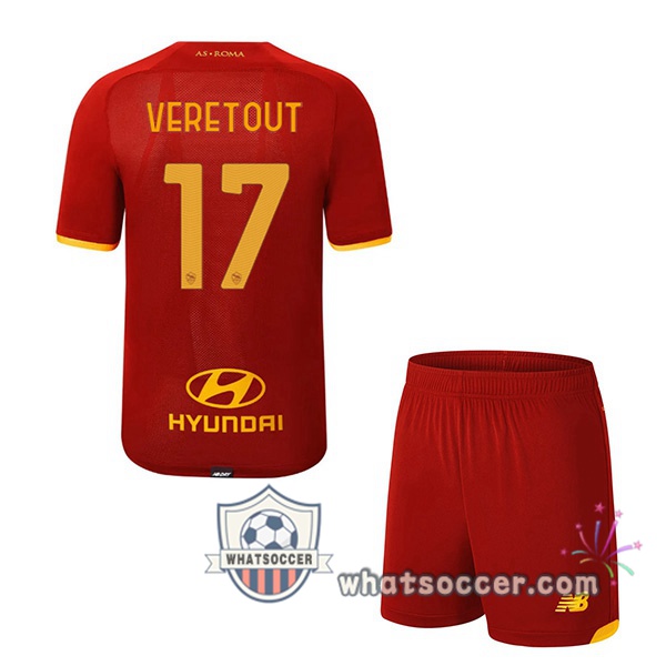 AS Roma (VERETOUT 17) Kids Home Soccer Jerseys 2021-2022