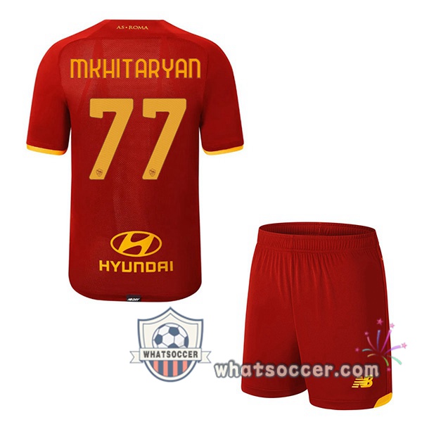 AS Roma (MKHITARYAN 77) Kids Home Soccer Jerseys 2021-2022