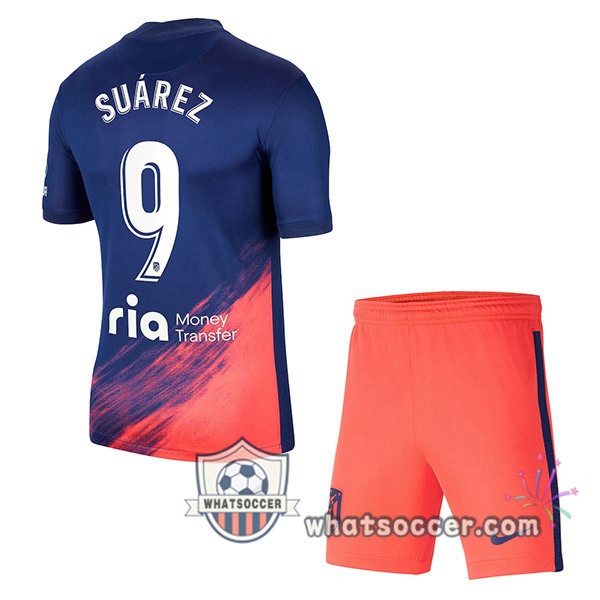 Atletico Madrid (Suárez 9) Kids Away Soccer Jerseys 2021-2022