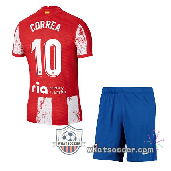 Atletico Madrid (Correa 10) Kids Home Soccer Jerseys 2021-2022