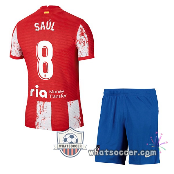 Atletico Madrid (Saúl 8) Kids Home Soccer Jerseys 2021-2022