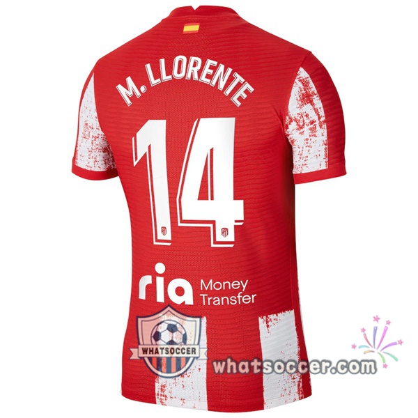 Atletico Madrid (M. Llorente 14) Home Soccer Jerseys 2021-2022