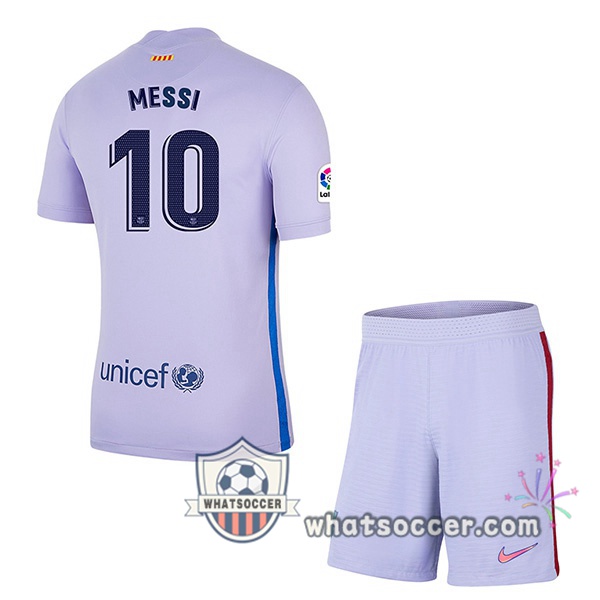 FC Barcelona (MESSI 10) Kids Away Soccer Jerseys 2021-2022