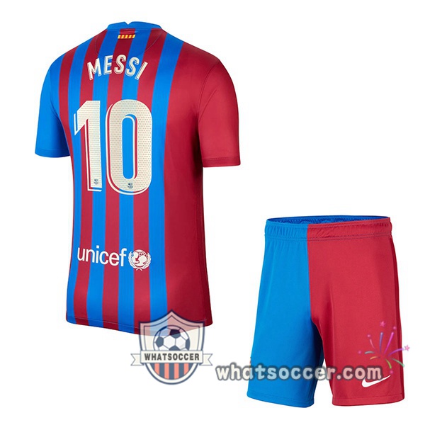 FC Barcelona (MESSI 10) Kids Home Soccer Jerseys 2021-2022
