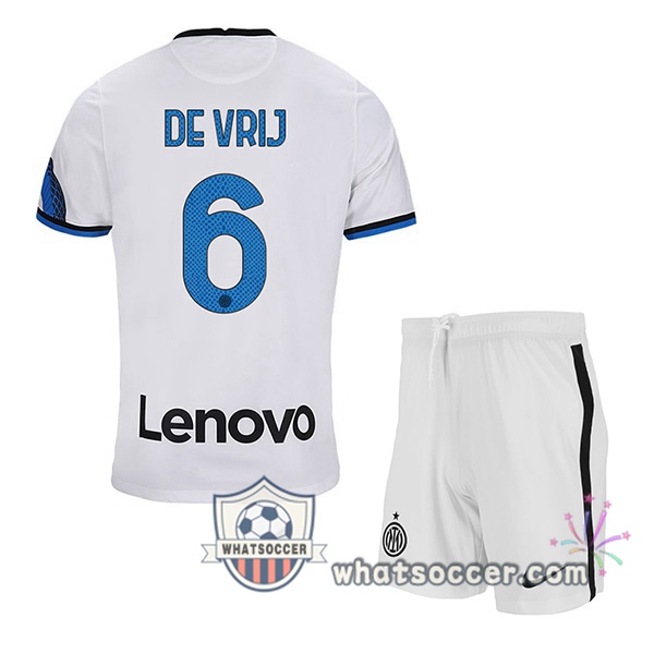 Inter Milan (DE VRIJ 6) Kids Away Soccer Jerseys 2021-2022