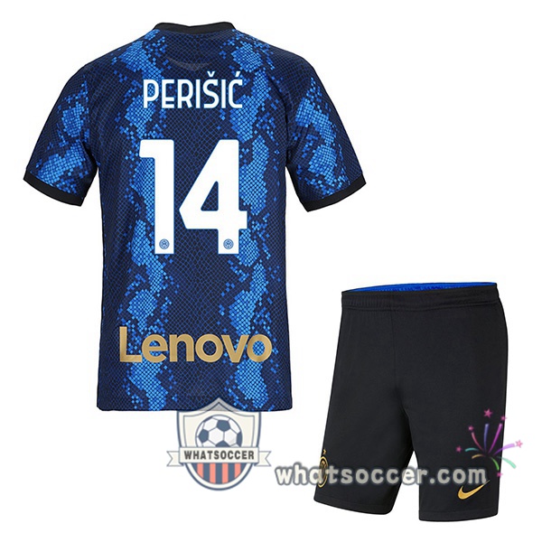 Inter Milan (PERIŠIĆ 14) Kids Home Soccer Jerseys 2021-2022