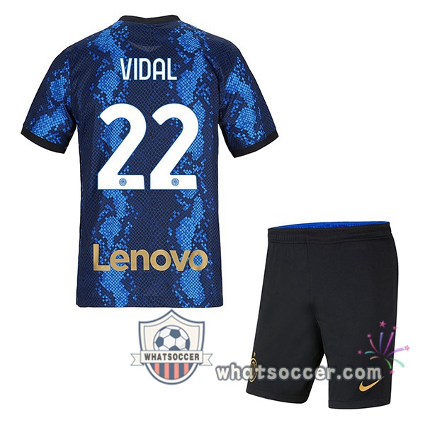 Inter Milan (VIDAL 22) Kids Home Soccer Jerseys 2021-2022