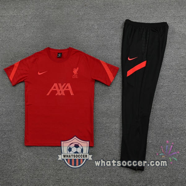 FC Liverpool Training T-Shirts + Pants Red 2021-2022