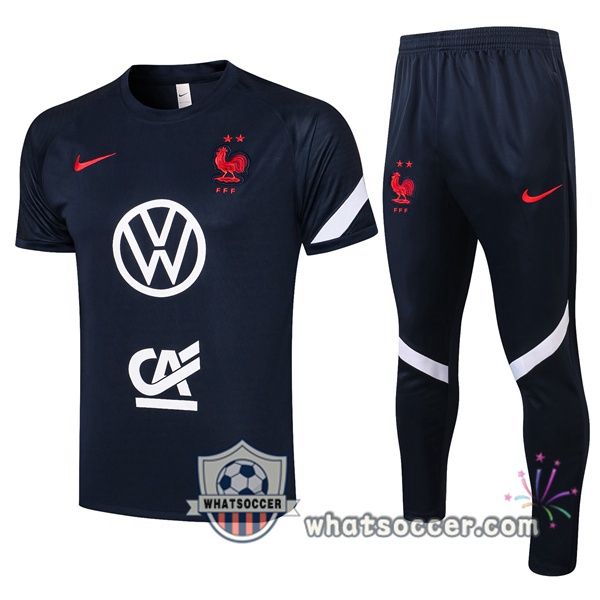France Training T-Shirts + Pants Blue Royal 2021-2022