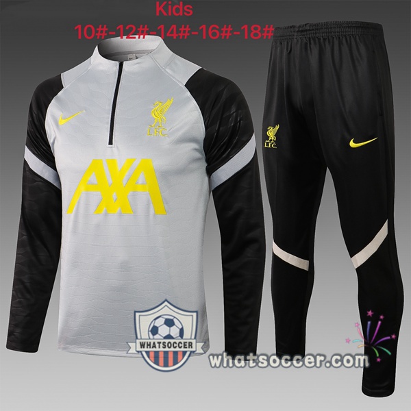 FC Liverpool Kids Gray Black Tracksuit 2021-2022