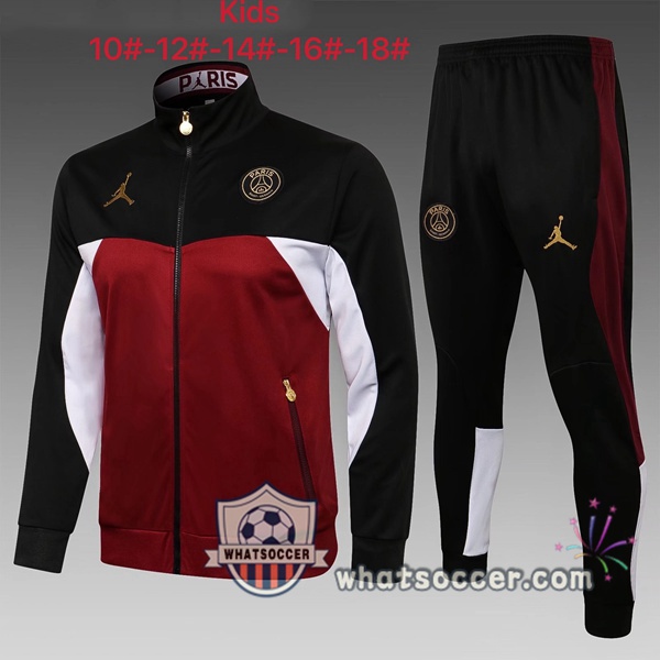 JORDAN Paris PSG Kids Black Red Training Jacket 2021-2022