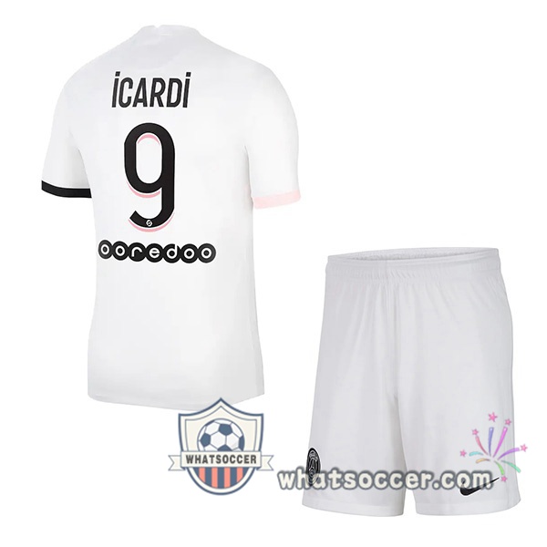Jordan Paris PSG (Icardi 9) Kids Away Soccer Jerseys 2021-2022