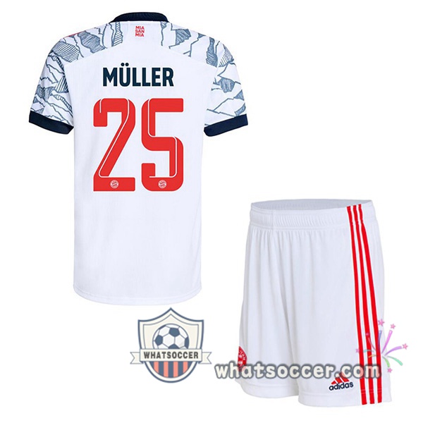 Bayern Munich (Müller 25) Kids Third Soccer Jerseys 2021-2022