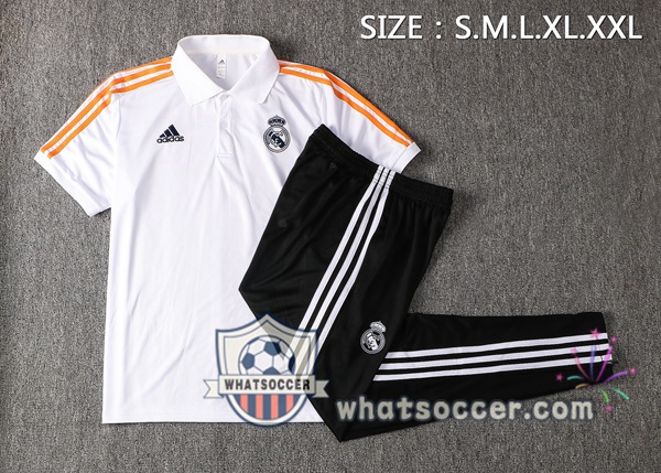Training Polo Real Madrid + Pants White 2021-2022
