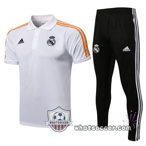 Training Polo Real Madrid + Pants White 2021-2022