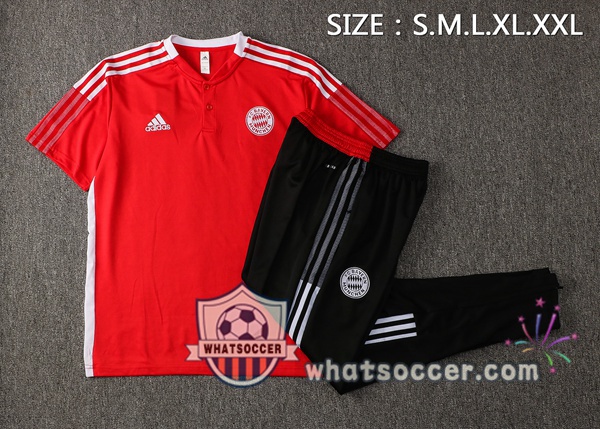 Training Polo Bayern Munich + Pants Red 2021-2022