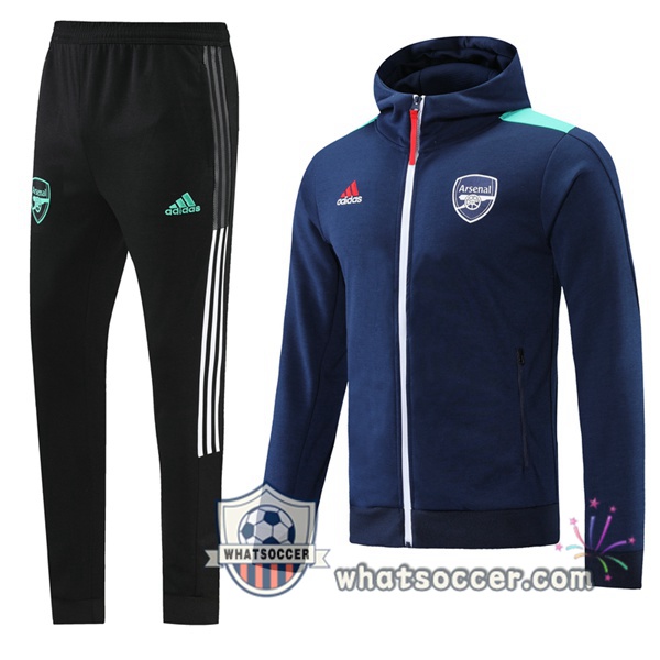 Arsenal Blue Royal Hooded Jacket 2021-2022
