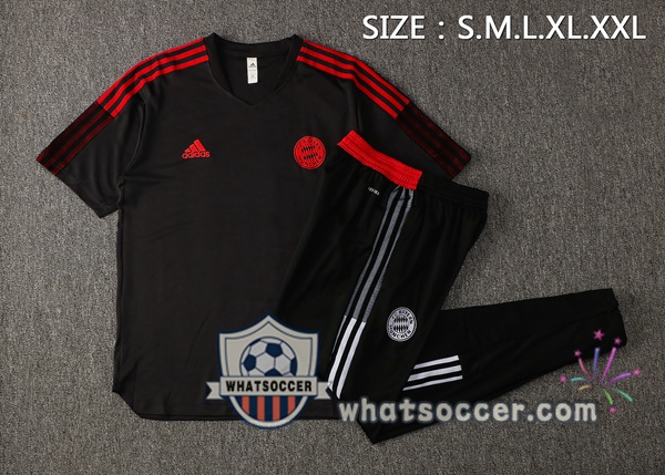 Bayern Munich + Pants Black Training T-Shirt Suit 2021-2022