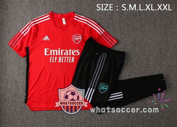 Arsenal + Pants Red Training T-Shirt Suit 2021-2022
