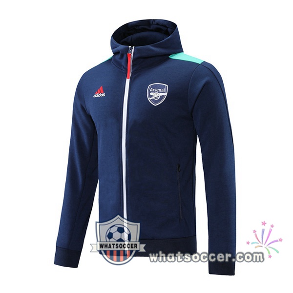 Arsenal Blue Royal Hooded Jacket 2021-2022