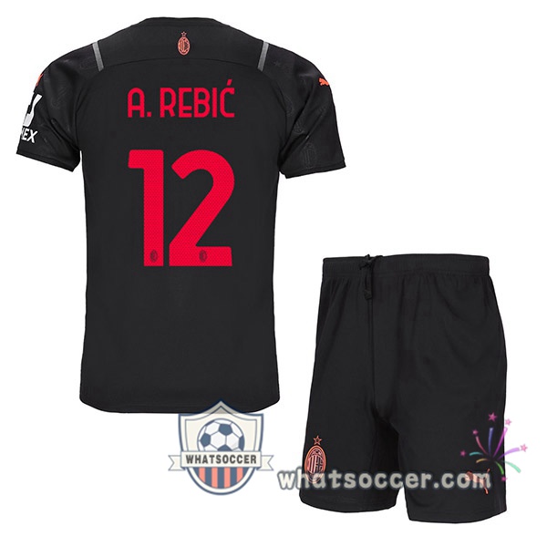 AC Milan (A. REBIĆ 12) Kids Third Soccer Jerseys 2021-2022