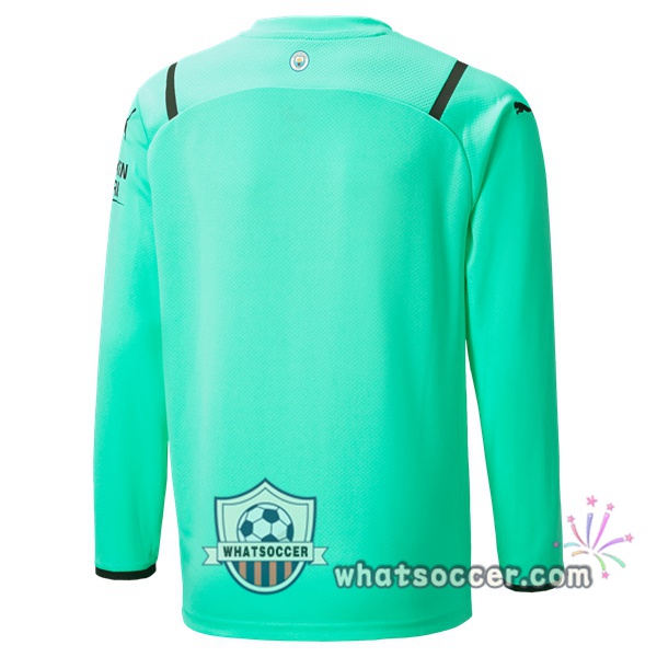 Manchester City Goalkeeper Long Sleeve Green Soccer Jerseys 2021-2022