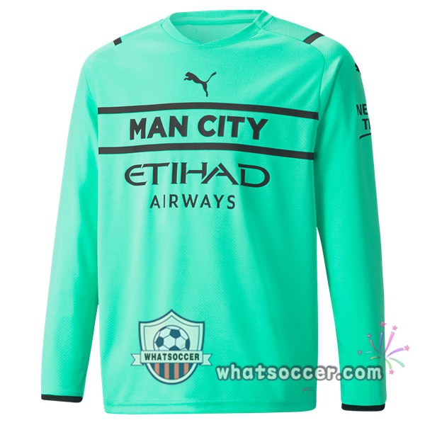 Manchester City Goalkeeper Long Sleeve Green Soccer Jerseys 2021-2022