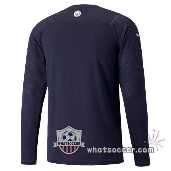 Manchester City Third Long Sleeve Blue Royal Soccer Jerseys 2021-2022