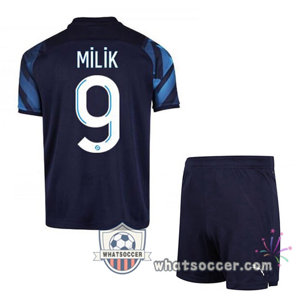 Marseille OM (MILIK 9) Kids Away Soccer Jerseys 2021-2022
