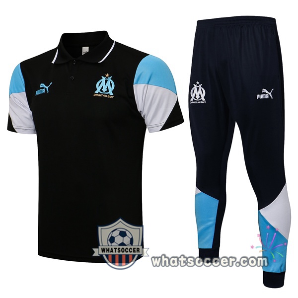 Training Polo Marseille OM + Pants Black 2021-2022