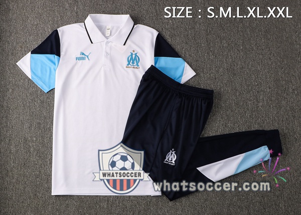 Training Polo Marseille OM + Pants White 2021-2022